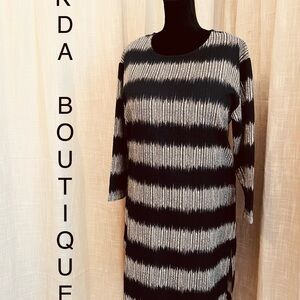 Black and Gray Long Sleeve Sheath Dress for Work